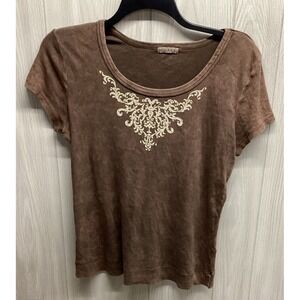 XEIT USA Women's (Size‎ 18x22") Short Sleeve Scoop Neck Shirt Neck Accent